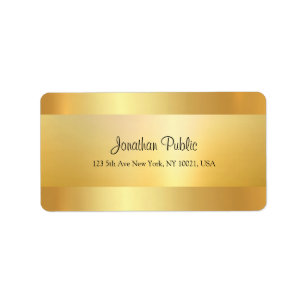 Faux Gold Modern Cool Script Sjabloon Bovenste adr Etiket
