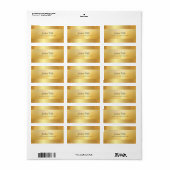 Faux Gold Modern Cool Script Sjabloon Bovenste adr Etiket (Full Sheet)