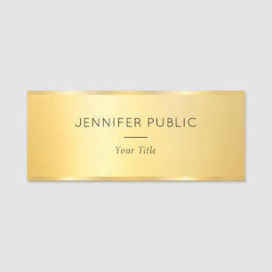 Faux Gold Modern Custom Rectangle Personeel Naamplaatje