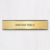 Faux Gold Modern Design Glamoureuze Sjabloon Lange Deurbordje (Voorkant)