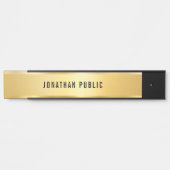 Faux Gold Modern Design Glamoureuze Sjabloon Lange Deurbordje (Voorkant)