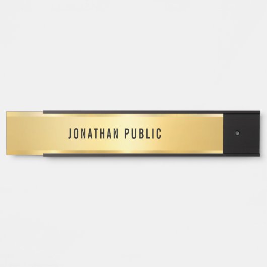 Faux Gold Modern Design Glamoureuze Sjabloon Lange Deurbordje (Voorkant)