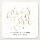 Faux Gold Modern Eenvoudig Altijd en voor altijd s Kartonnen Onderzetters (Voorkant)