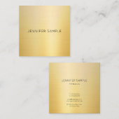 Faux Gold Modern Eenvoudig Elegant Minimalistisch Vierkante Visitekaartje (Voorkant / Achterkant)