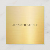 Faux Gold Modern Eenvoudig Elegant Minimalistisch Vierkante Visitekaartje (Voorkant)