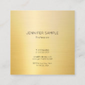 Faux Gold Modern Eenvoudig Elegant Minimalistisch Vierkante Visitekaartje (Achterkant)