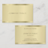 Faux Gold Modern Eenvoudig Ontwerp Sjabloon Elegan Visitekaartje (Voorkant / Achterkant)