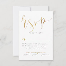 Faux Gold Modern Eenvoudig Script bruiloft RSVP