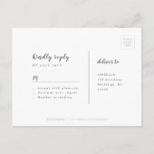 Faux Gold Modern Eenvoudig Script bruiloft RSVP Uitnodiging Briefkaart (Achterkant)