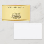 Faux Gold Modern Eenvoudige Elegante Sjabloon Stij Visitekaartje (Voorkant / Achterkant)