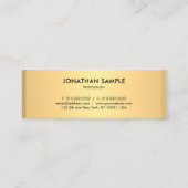 Faux Gold Modern Eenvoudige Sjabloon Elegant Trend Mini Visitekaartje (Achterkant)