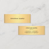 Faux Gold Modern Eenvoudige Sjabloon Elegant Trend Mini Visitekaartje (Voorkant / Achterkant)