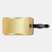 Faux Gold Modern Elegant Glam Trendy Sjabloon Bagagelabel (Achterkant horizontaal)