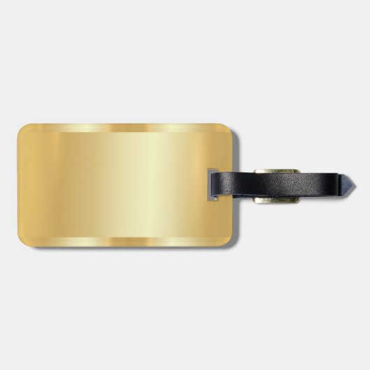 Faux Gold Modern Elegant Glam Trendy Sjabloon Bagagelabel (Achterkant horizontaal)