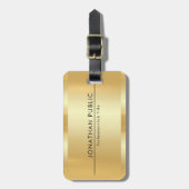 Faux Gold Modern Elegant Glamoureuze Sjabloon Tren Bagagelabel (Voorkant verticaal)