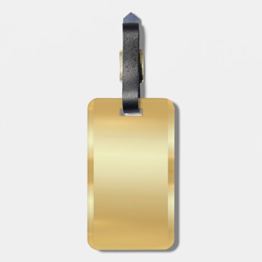 Faux Gold Modern Elegant Glamoureuze Sjabloon Tren Bagagelabel (Achterkant verticaal)