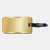 Faux Gold Modern Elegant Glamoureuze Sjabloon Tren Bagagelabel (Achterkant horizontaal)