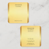 Faux Gold Modern Elegant Glamoureuze Sjabloon Vierkante Visitekaartje (Voorkant / Achterkant)