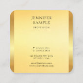 Faux Gold Modern Elegant Glamoureuze Sjabloon Vierkante Visitekaartje (Achterkant)