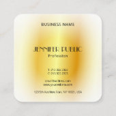 Faux Gold Modern Elegant Gold Monogram Sjabloon Vierkante Visitekaartje (Achterkant)