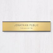 Faux Gold Modern Elegant Minimalist Sjabloon Deurbordje (Voorkant)