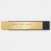 Faux Gold Modern Elegant Minimalist Sjabloon Deurbordje (Voorkant)