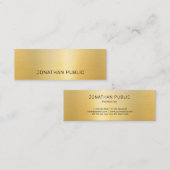 Faux Gold Modern Elegant Minimalist Sjabloon Mini Visitekaartje (Voorkant / Achterkant)