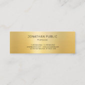 Faux Gold Modern Elegant Minimalist Sjabloon Mini Visitekaartje (Achterkant)