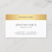 Faux Gold Modern Elegant Minimalistics Sjabloon Visitekaartje (Voorkant)