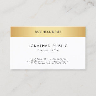 Faux Gold Modern Elegant Minimalistics Sjabloon Visitekaartje
