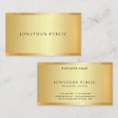 Faux Gold Modern Elegant Minimalistische Sjabloon  Visitekaartje (Voorkant / Achterkant)