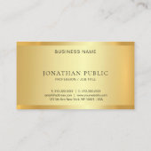 Faux Gold Modern Elegant Minimalistische Sjabloon  Visitekaartje (Achterkant)
