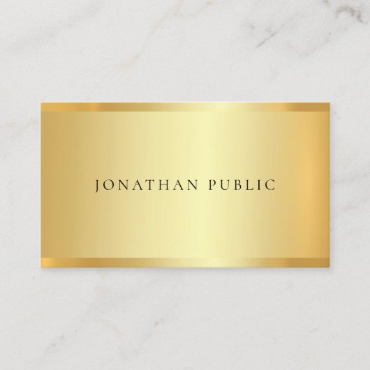 Faux Gold Modern Elegant Minimalistische Sjabloon  Visitekaartje (Voorkant)