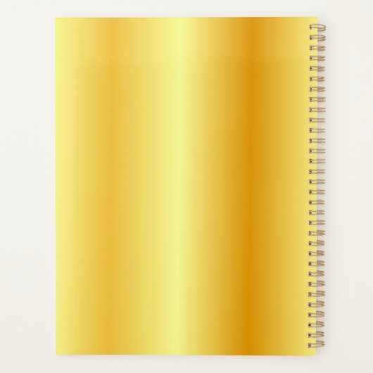 Faux Gold Modern Elegant Monogram Trendy Sjabloon Planner (Achterkant)