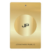 Faux Gold Modern Elegant Monogramed Sjabloon Mini Klembord (Achterkant)
