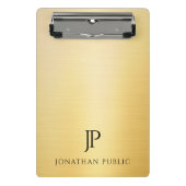 Faux Gold Modern Elegant Monogramed Sjabloon Mini Klembord (Voorkant)
