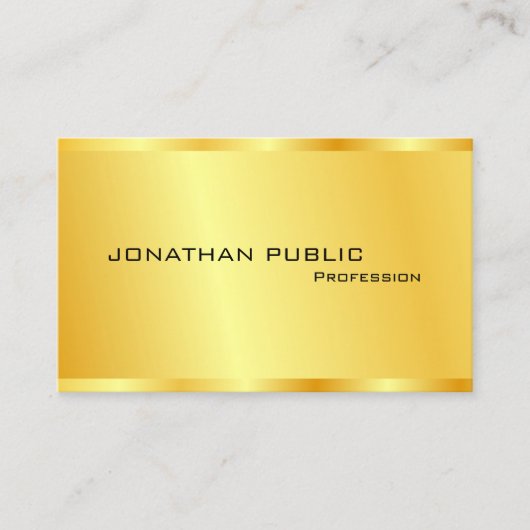 Faux Gold Modern Elegant Professional personaliser Visitekaartje (Voorkant)