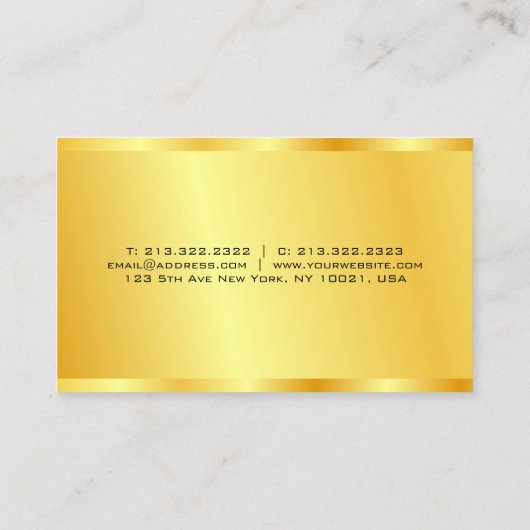 Faux Gold Modern Elegant Professional personaliser Visitekaartje (Achterkant)