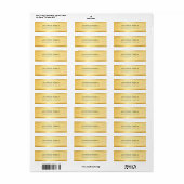 Faux Gold Modern Elegant Professional Simple Etiket (Full Sheet)