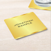 Faux Gold Modern Elegant Professional Sjabloon Kartonnen Onderzetters (Schuin)