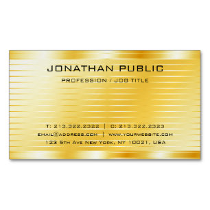 Faux Gold Modern Elegant Professional Sjabloon Magnetisch Visitekaartje