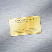 Faux Gold Modern Elegant Professional Sjabloon Magnetisch Visitekaartje (Voorbeeld)