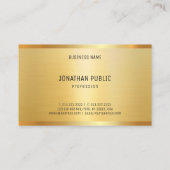 Faux Gold Modern Elegant Professional Sjabloon Visitekaartje (Achterkant)