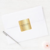 Faux Gold Modern Elegant Simple Design Sjabloon Vierkante Sticker (Envelop)