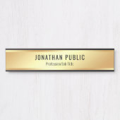 Faux Gold Modern Elegant Sjabloon  Deurbordje (Voorkant)