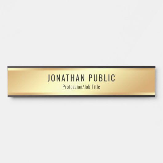 Faux Gold Modern Elegant Sjabloon  Deurbordje (Voorkant)