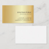 Faux Gold Modern Elegant Trendy Sjabloon Visitekaartje (Voorkant / Achterkant)