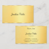 Faux Gold Modern gekalligrafeerd design Sjabloon Visitekaartje (Voorkant / Achterkant)