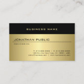 Faux Gold Modern Glamor Persoonlijke Sjabloon Visitekaartje (Voorkant)