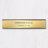 Faux Gold Modern Glamoureuze Sjabloon Trendy Deurbordje (Voorkant)